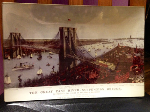Brooklyn Bridge Decoupage Tray 8" x 12"