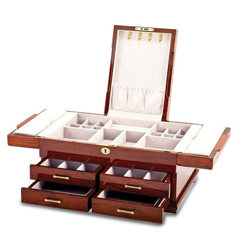 Large Burlwood (Mapa) Bubinga Inlay Jewelry Box