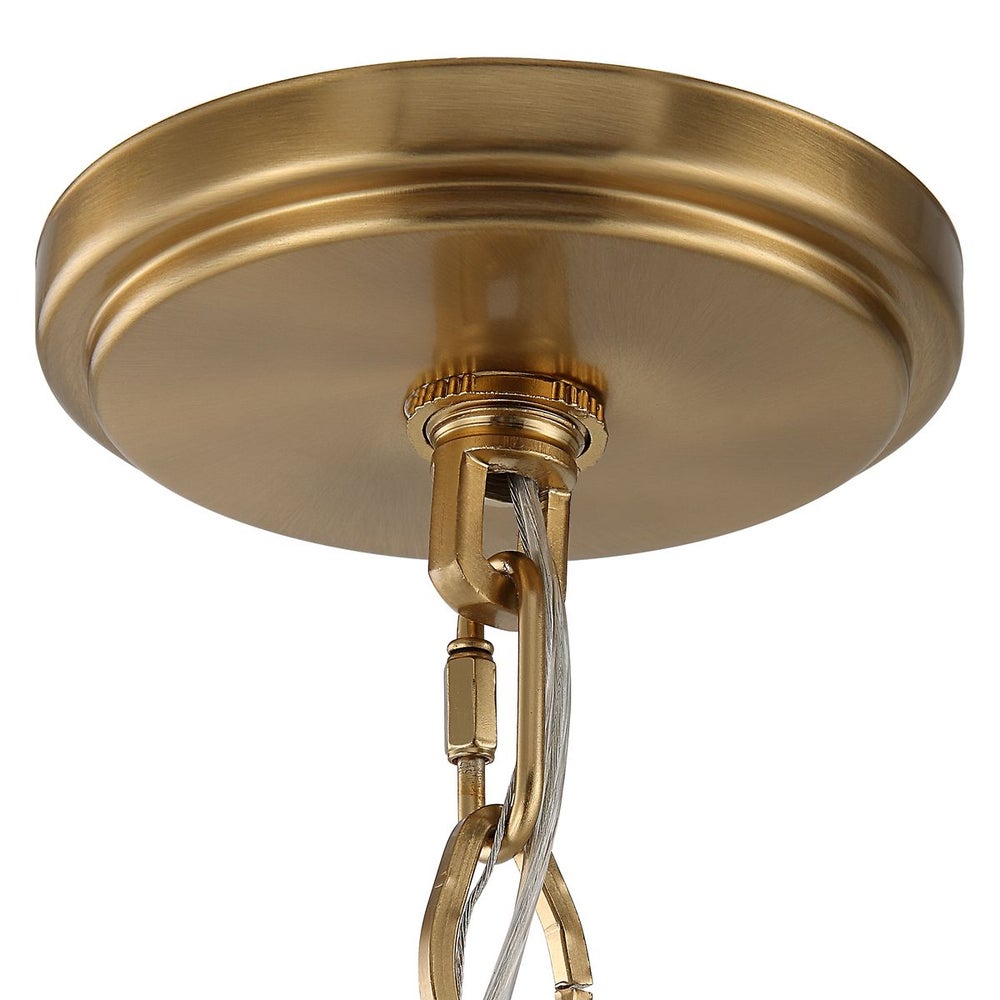 Rattan Wrapped Brass 8 Light Chandelier