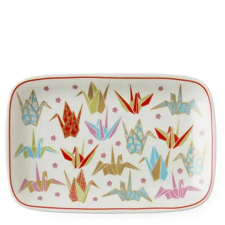 Origami Cranes 6.5" X 4.25" Plate - Pink