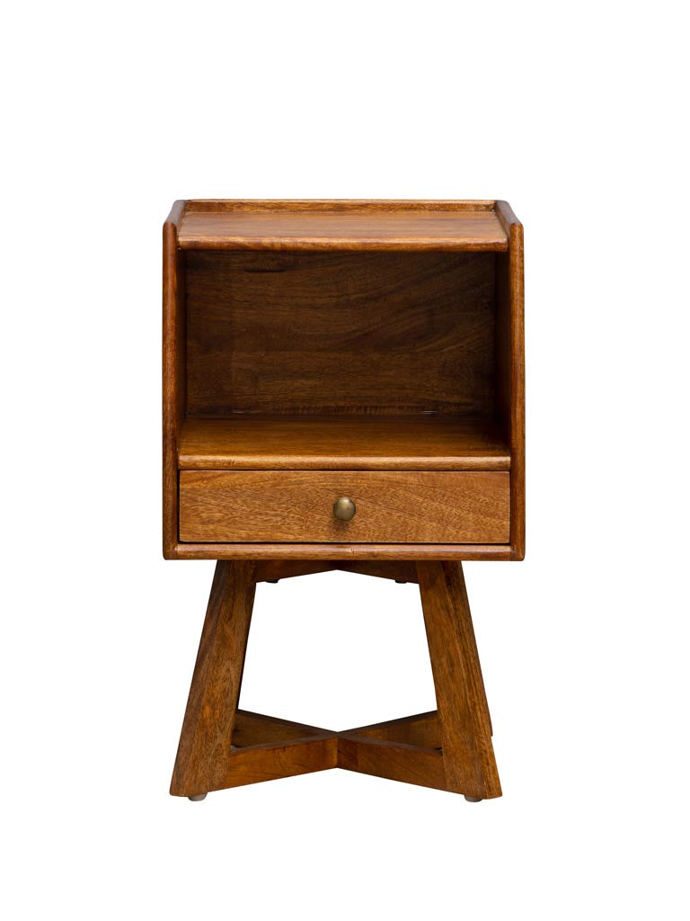 Pedestal Side Table with Drawer