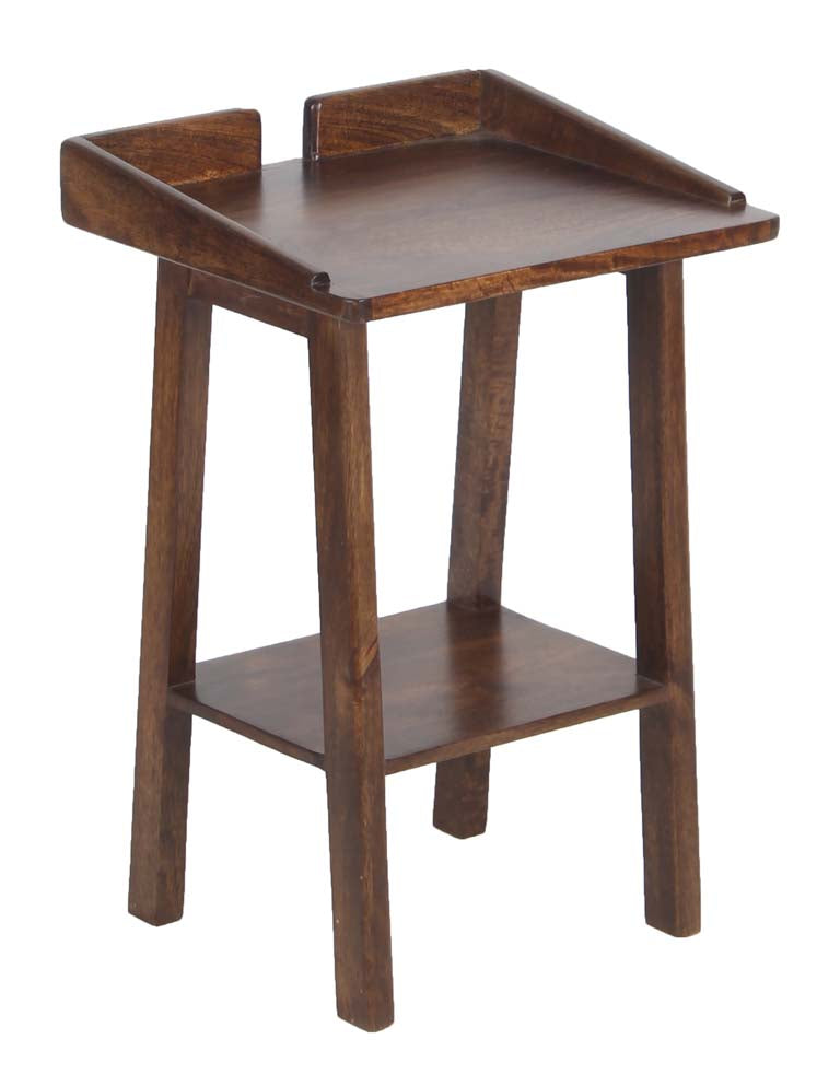 Raised Edge Mango Wood Bedside Table