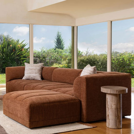 4 Piece Long Sectional with Channeled Seats