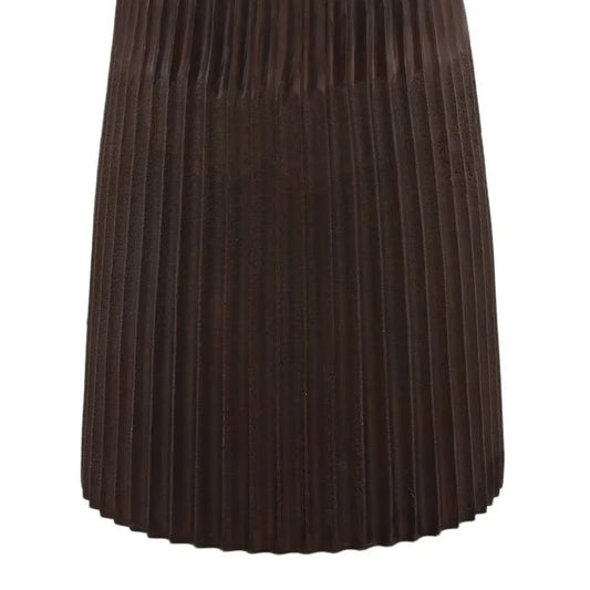 Ridged Pedestal Metal Bistro Table