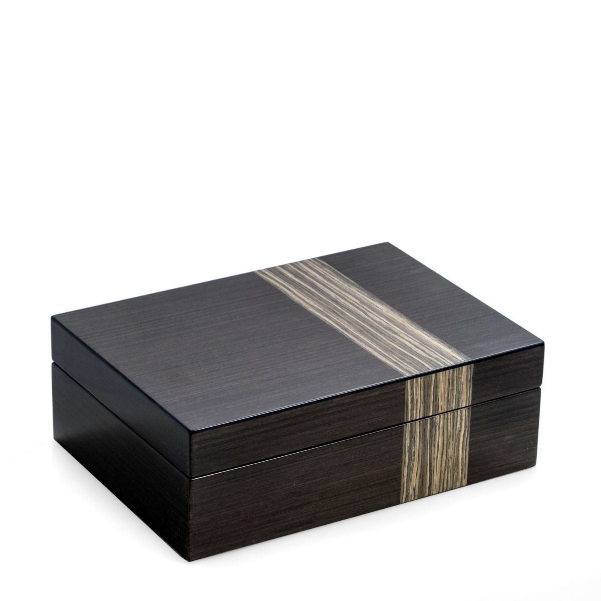 Grey Jewelry Box with Stripe