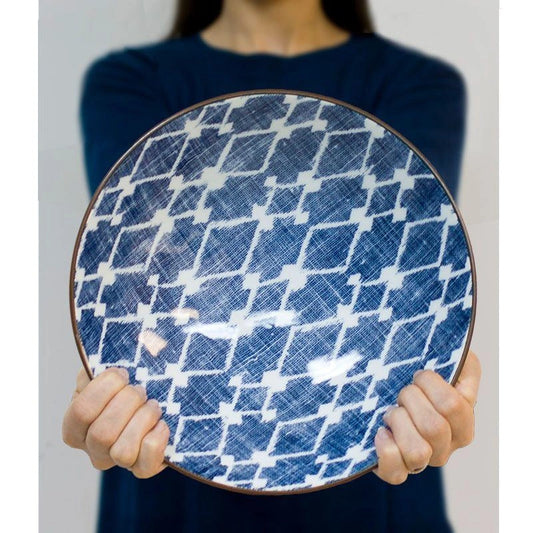 Aizome Hishi 9.75" Serving Bowl