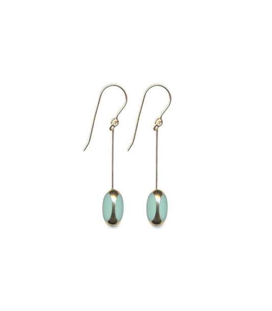Aqua Bean Drop Earrings