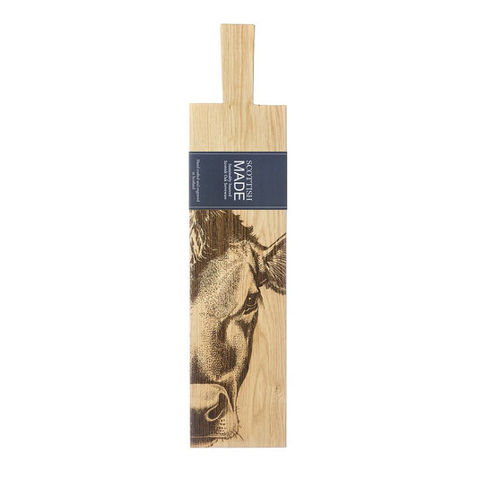 Cow Design Long Oak Serving Paddle