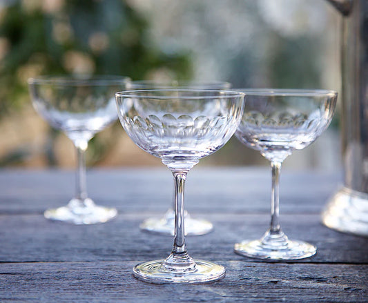 Lens Design Crystal Champagne Saucer