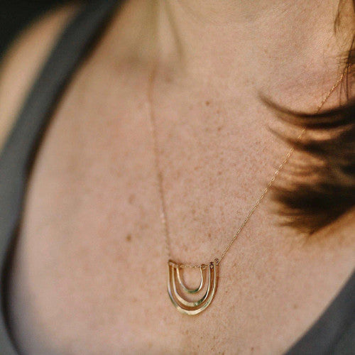 Triple Arc Gold Necklace