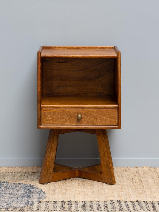 Pedestal Side Table with Drawer