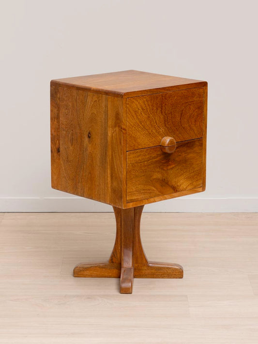 Two Drawer Cube Side Table