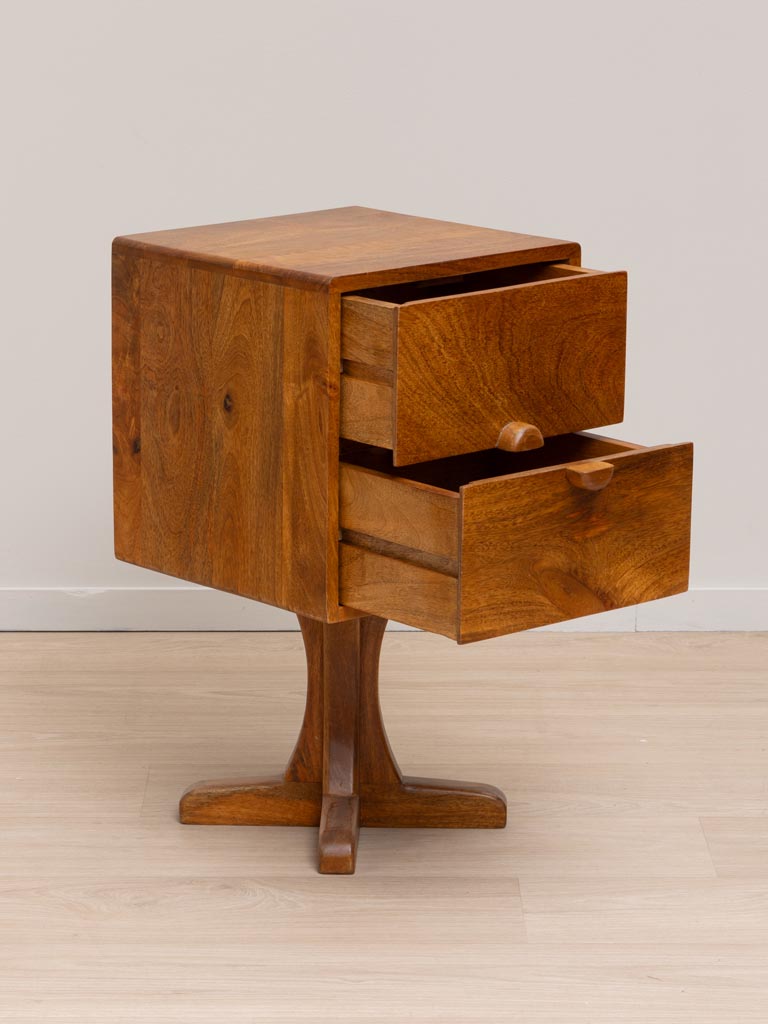 Two Drawer Cube Side Table