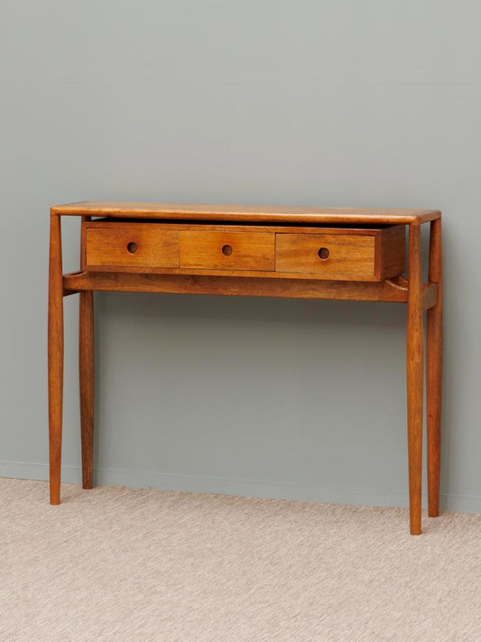 Mango Wood 3 Drawer Console with Hollowed Pulls