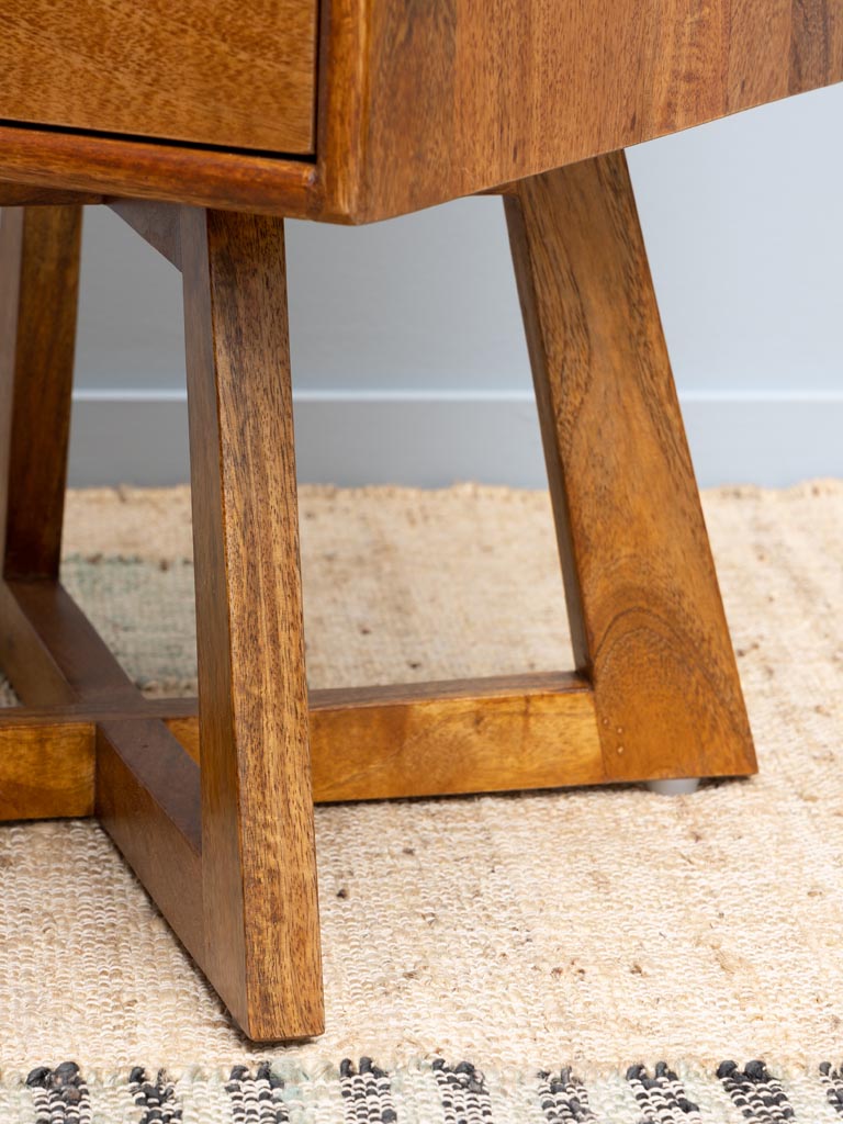 Pedestal Side Table with Drawer