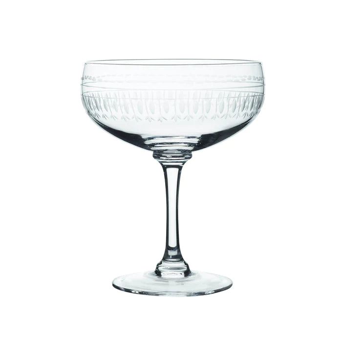 Etched Ovals Cocktail Glass