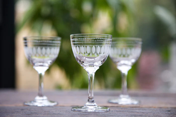 Etched Ovals Liqueur Glass