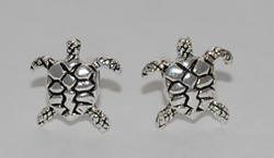 Sea Turtle Silver Stud Earrings