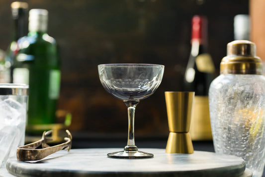 Lens Design Champagne Saucer Smoky Crystal