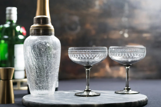 Smokey Etched Ovals Cocktail Glass
