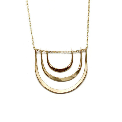 Triple Arc Gold Necklace