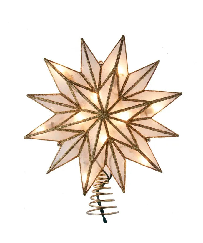 12 Point Capiz Gold Star Tree Topper