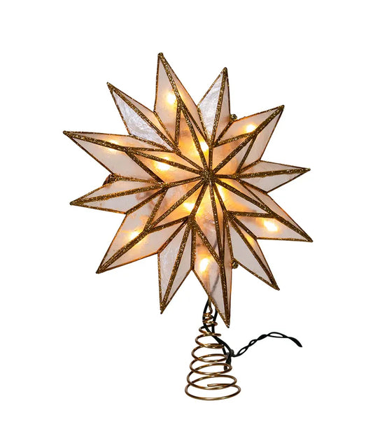 12 Point Capiz Gold Star Tree Topper