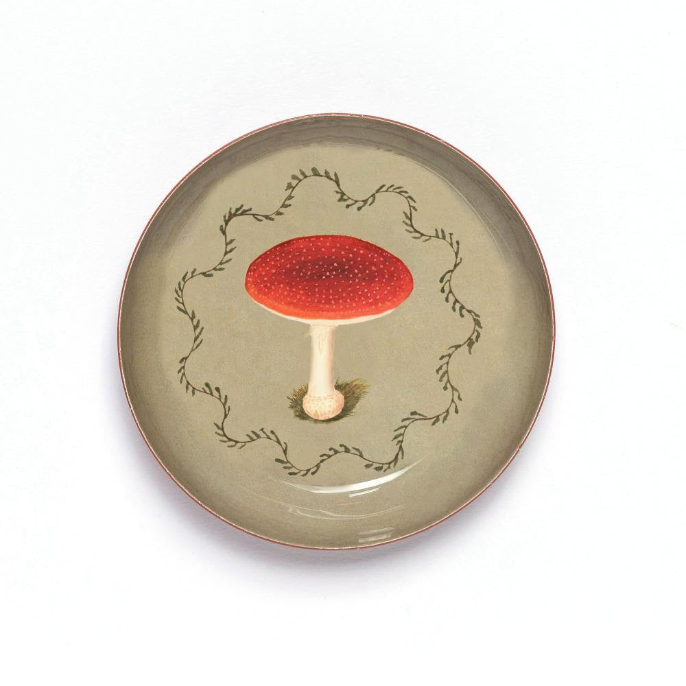 Mushroom Round Enamel Tray