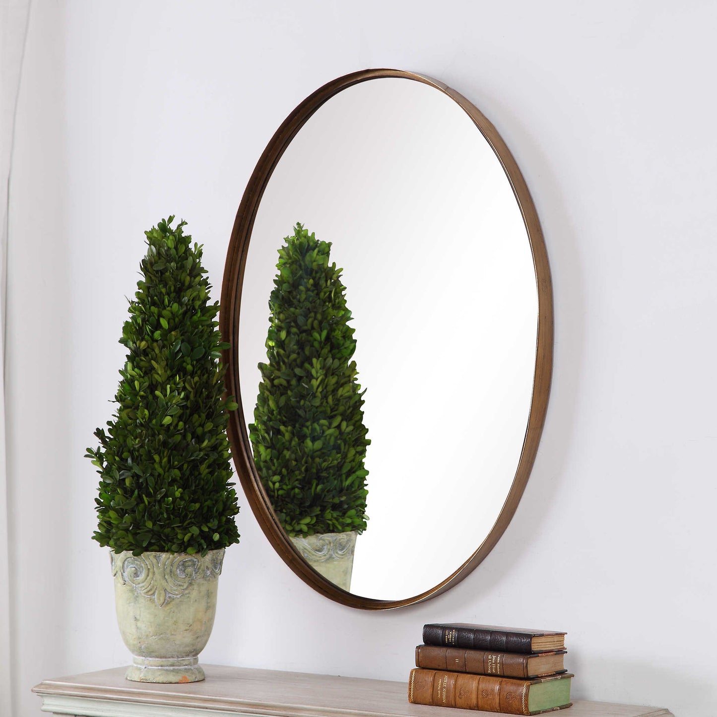 Oval Gold Leaf Mirror