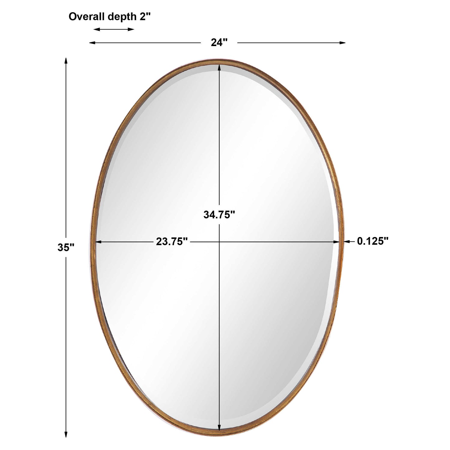 Oval Gold Leaf Mirror