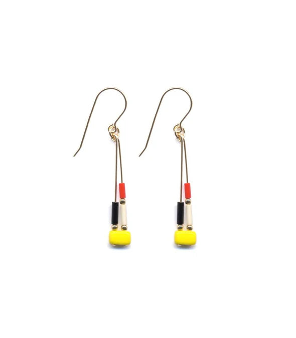 Yellow Mosaic Earrings