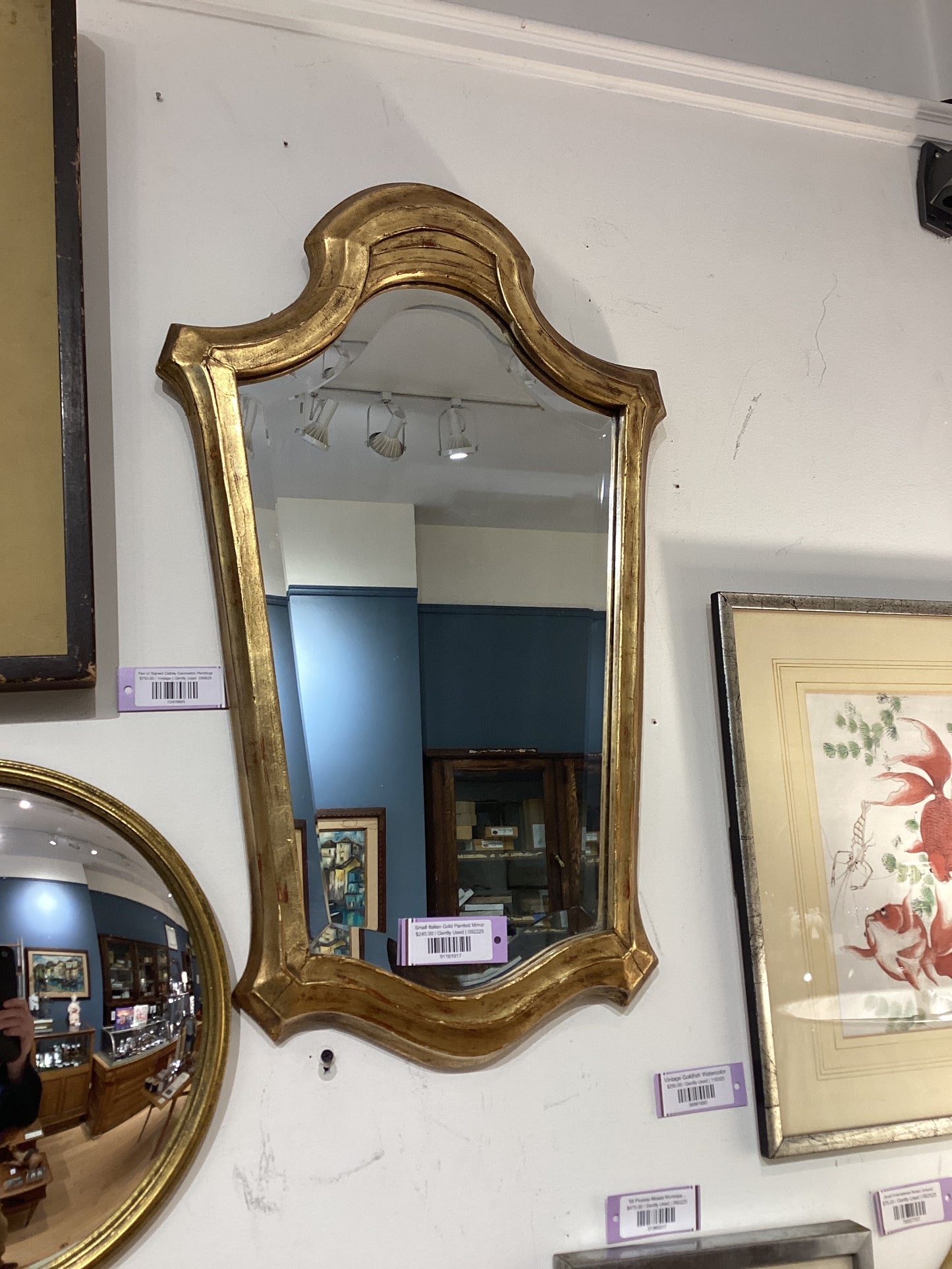 Small Italian Gold Painted Mirror