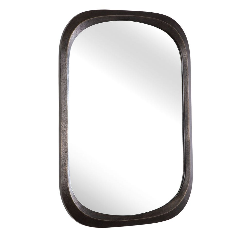 Textured Bronze Mirror with Rounded Corners
