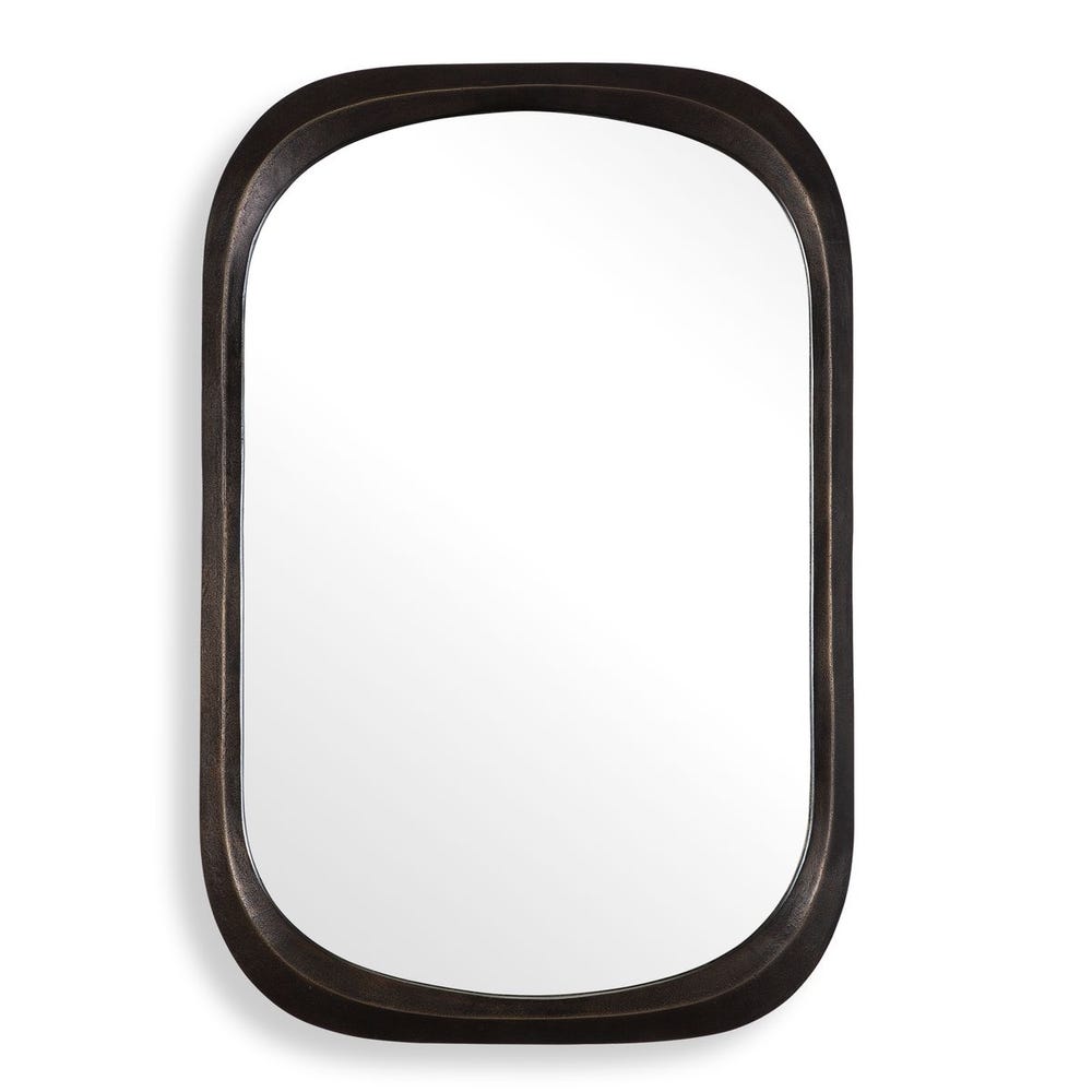 Textured Bronze Mirror with Rounded Corners