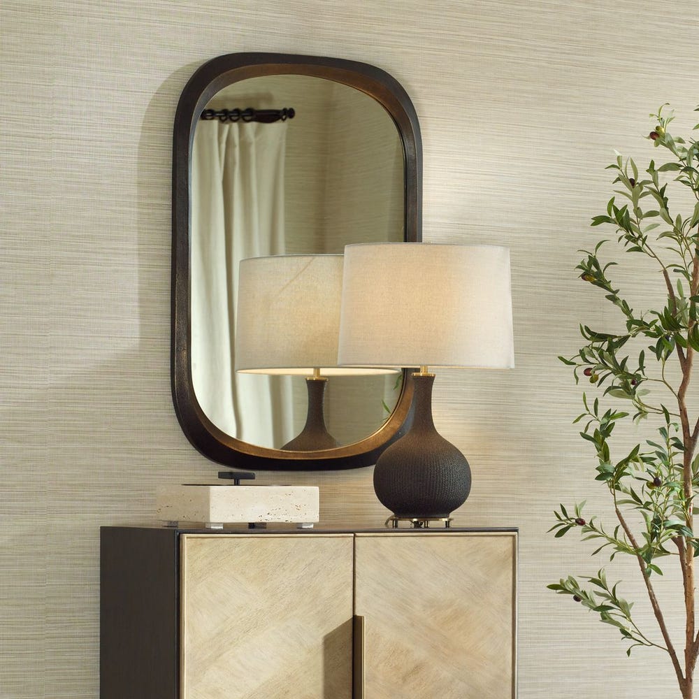 Textured Bronze Mirror with Rounded Corners