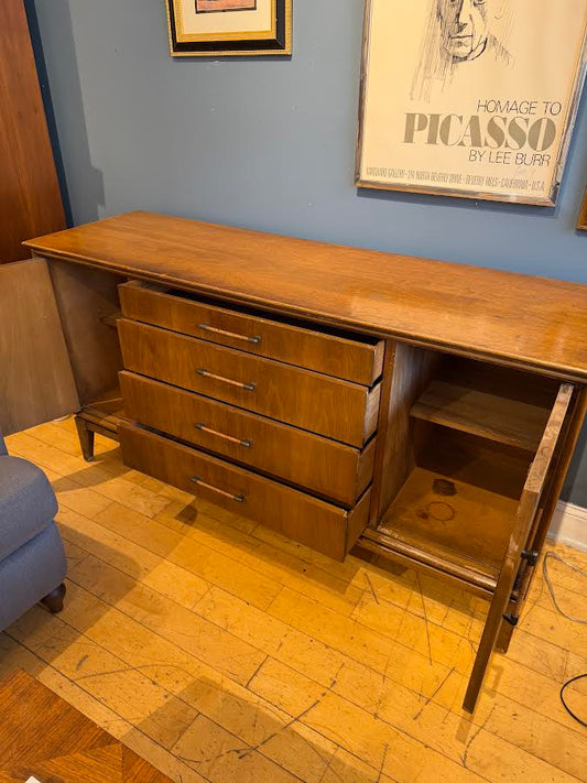 Vintage Walnut Sideboard Credenza | Console