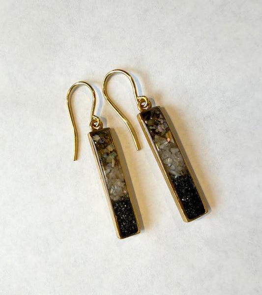 Colorblock Gradient Gemstone Bar Dangle Earrings