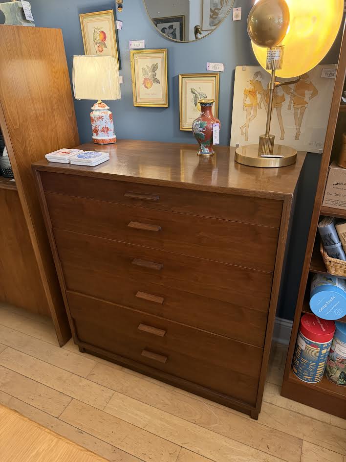 MidCentury Walnut 6 Drawer Tall Chest