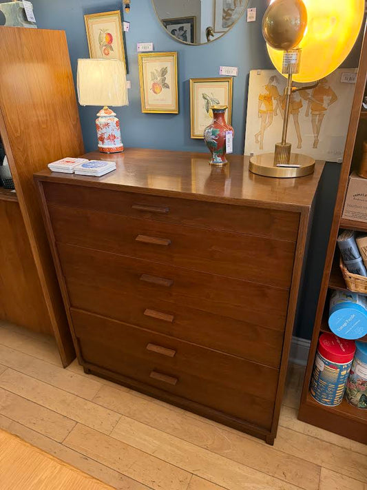 MidCentury Walnut 6 Drawer Tall Chest