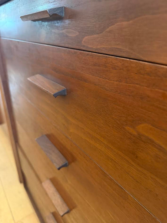 MidCentury Walnut 6 Drawer Tall Chest