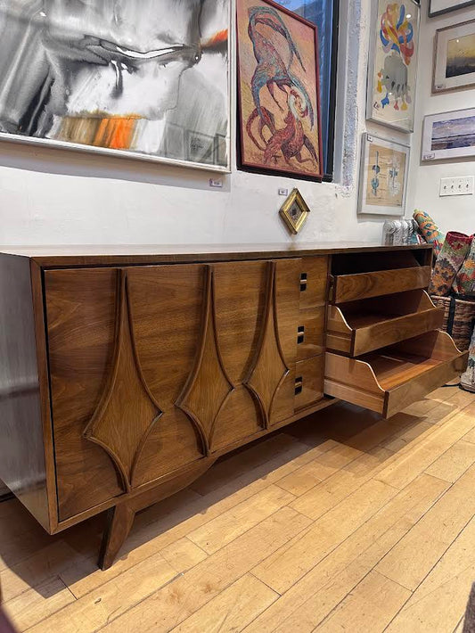 Walnut Dresser with Sliding Diamond Panel