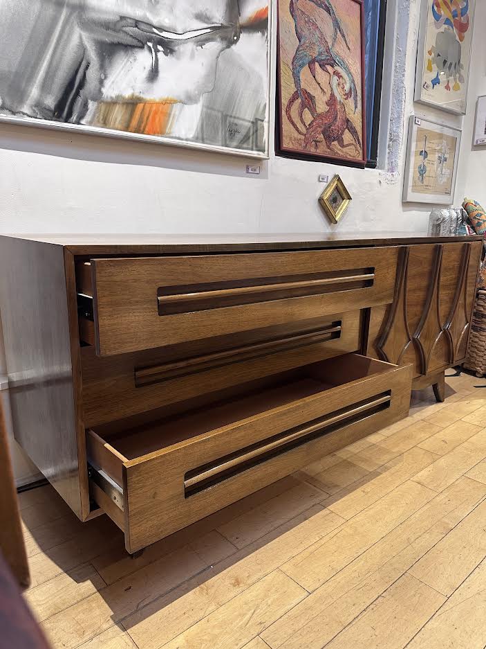 Walnut Dresser with Sliding Diamond Panel