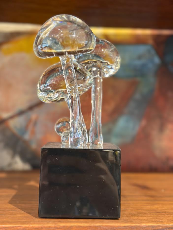 '85 Signed Guyol for Cartier Glass Mushroom Sculpture 16/500