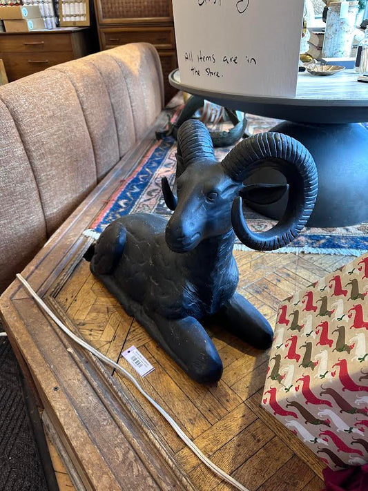 Wood Ram Sculpture