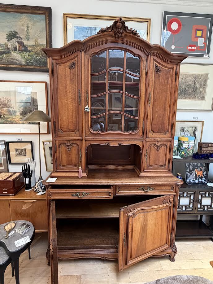 French Walnut Two Piece Buffet and Cabinet