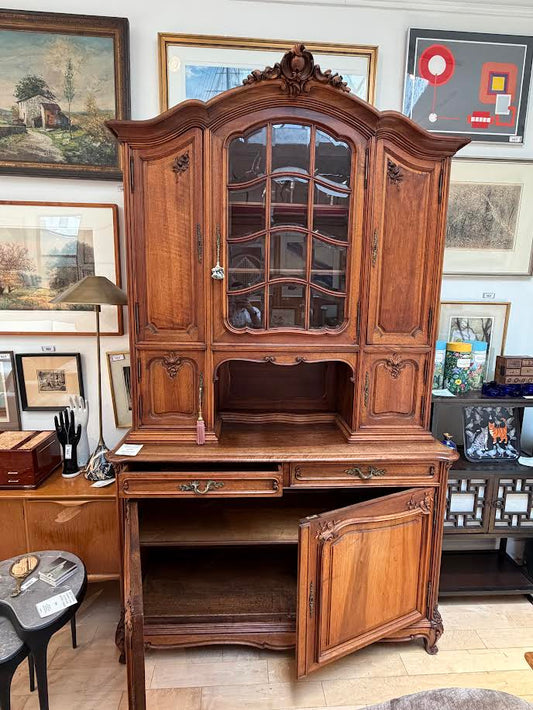 French Walnut Two Piece Buffet and Cabinet