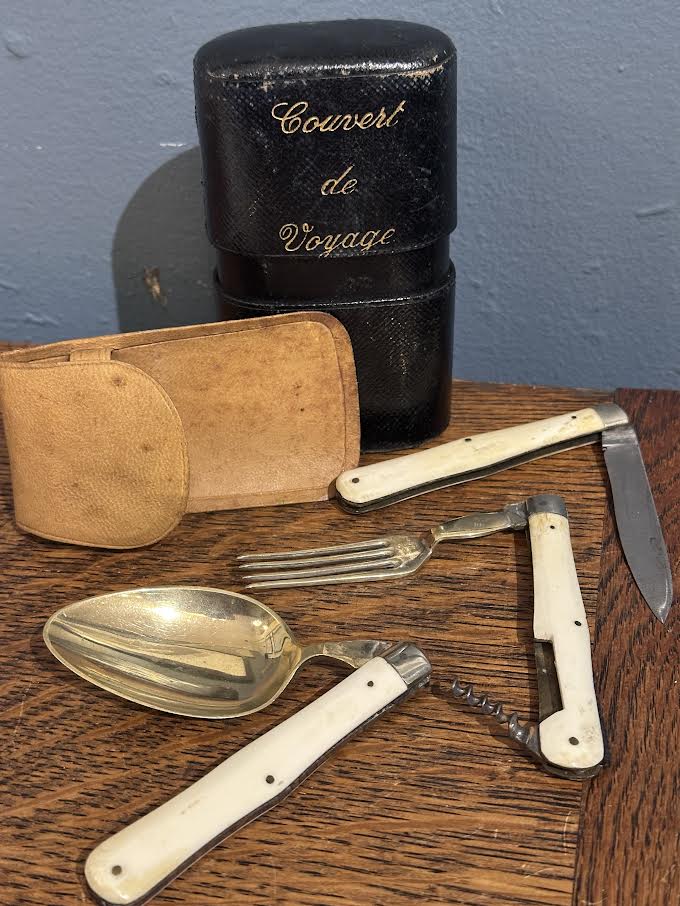 French Campaign Set w/ Cup in Leather Case