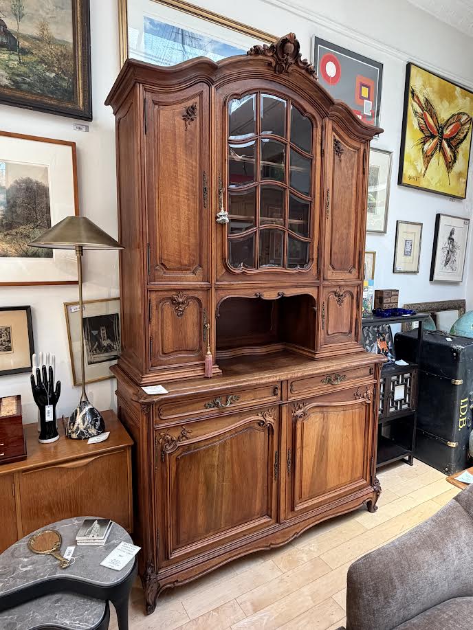 French Walnut Two Piece Buffet and Cabinet