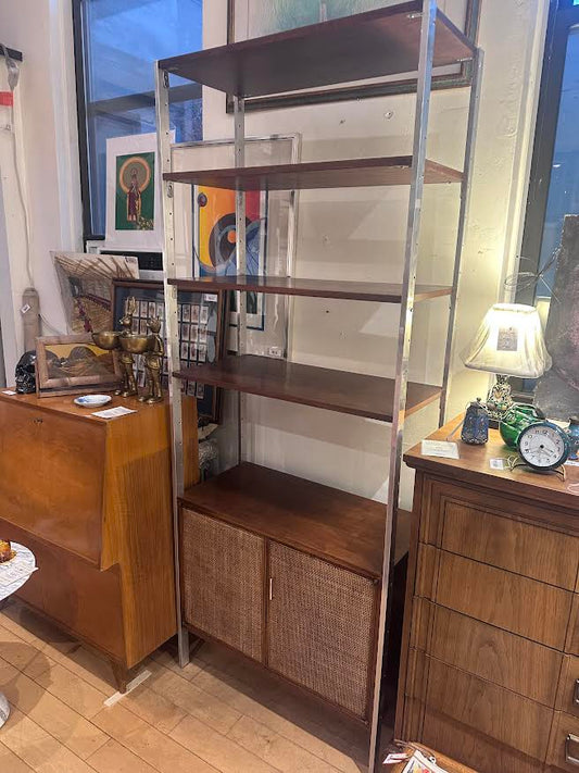 Founders Chrome and Walnut Bookcase
