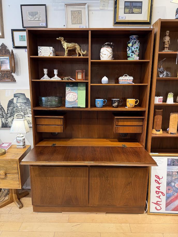 Omann Jun Danish Two- Piece Secretary Bookcase